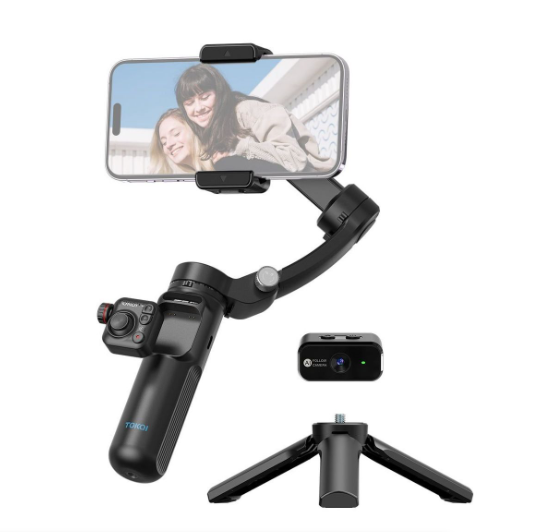 3-Axis Gimbal Stabilizer with AI Tracking Camera & Magnetic Remote Control